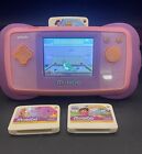 Vtech Mobigo Touch Learning Handheld System Pink Games Tested Working  12 
