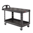 Rubbermaid Commercial 4545bla 25 25  X 54  X 36  2 Flat Shelf Utility Cart New