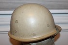 Original Gulf War I Iraqi Army M90 Tan Fiber Bumper Helmet W liner   Chinstrap