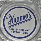 Vintage Kramer s  pizza And Beer  Glass Advertising Ashtray Dayton Ohio Rare