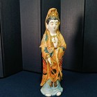 Japanese Kutani Ware Porcelain Kannon Bodhisattva Statue 12 4inch Buddhist Art