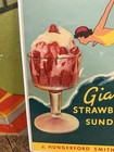 Vintage C  1930 J Hungerford Smith Giant Strawberry Sundae Sign Ice Cream Rare  