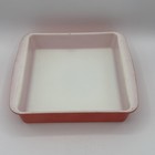 Vintage Pyrex 222 Flamingo Pink Square Baking Dish Milk Glass 8x8 Usa Oven