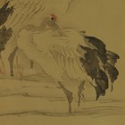 Japanese Art Painting Crane Hanging Scroll Old Japan Antique Picture 115r