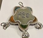 Antique Victorian Iroquois Beaded Pin Cushion Whimsy 1928 Star Shape Indian