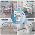  3-in-1 Adjustable Toilet Chair  Padded Seat  Handrails  158 Kg  Aluminum Frame