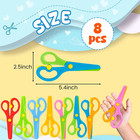 Toddler Safety Scissors - 8 Pcs Plastic Kids Scissors For Art Supplies  Age 3