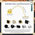 Misdary 9 Pcs Tie Tacks For Men Tie Pin With Chain Black Silver Gold Tie Tack Cl