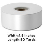 White Ribbon 1-1 2 Inch X 50 Yards Satin Single Face Crafts Gift Wrapping Spool