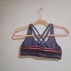 Ivivva Vitality Reversible Sports Bra Multi Color Stripe heathered Blue Size 12