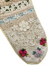 Vintage Lace And Satin Trim Beaded Floral Ivory Christmas Stocking 15 