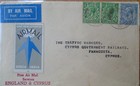 Gb 1932 Imperial Airways First Flight Cover London cyprus Africa India Vignette