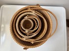 Vintage Round Nantucket Baskets Nested Set Of 5 Nautical Cottage Home Decor