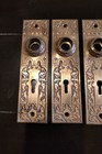 4 Antique Victorian Eastlake Solid Brass Or Bronze Door Knob Backing Plates