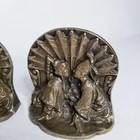 Vintage Brass Bookends Mid Century Modern Tibetan chinese Kissing Children 4  