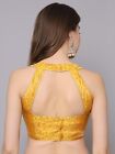 Women s Readymade Banarasi Brocade Halter Neck  Sleeveless Saree Blouse