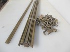 Antique Solid Brass Stair Rods X12   Clips X24 Victorian Vintage 30 l