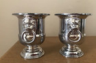 Vintage Viners Sheffield Silver Plated Lion Head Ringed Urn Vase Vgc
