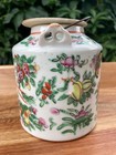 Antique Chinese Famille Rose Porcelain Teapot W Floral Bird Butterfly Decoration