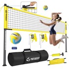 Premium Professional Volleyball Net Heavy Duty Set With Poles Ball Pump Outdoor