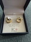 18kt Gold Plated Sterling Silver Earrings Made In Italy Womens Girls 