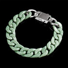 Certified Real Grade A Natural Green Jade Jadeite Cuban Curb Link Bracelet 6-9   