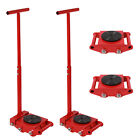 4pcs 6 Ton Machinery Movers Skate Dolly 360 Rotation Heavy Duty Roller   Handles