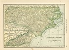 1911 Vintage Atlas Map Page  north Carolina On One Side And South Carolina On   