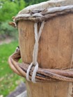 Handmade Rustic Primitive Single-headed Log Drum Rawhide Head  Hollowed Wood