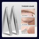 Stainless Steel Tweezers Set For Eyebrow Shaping And Facial Hair