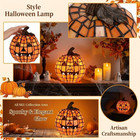 Halloween Pumpkin Lamp Tiffany Style Stained Glass Light Vintage Resin Jack-o   