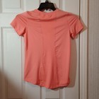 Danskin Now Girls Drimore T-shirt Size L 10-12 Coral Short Sleeve Breathable Euc