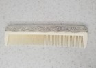 Ornate Art Nouveau Silverplate Floral Design Celluloid Hair Comb Brush Vintage