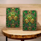 Irish Celtic Shamrock Knot Metal Wall Sign  8x12 Inch   Green Clover Wall Art