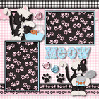 Cat Meow Premade Scrapbook Pages Paper Printed Layout Dbds