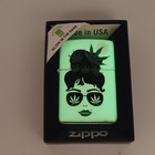 Zippo Glow In The Dark Cannabis 49837 Double Torch Butane Lighter Gift Set