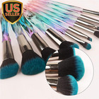 Makeup Brushes Set Crystal Handle - 10pcs Colorful Diamond Cosmetic Kabuki Br   