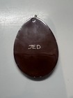 Vintage Tear Shape Enamel Copper Pendant Roadrunner Southwestern Mesa Signed Jed