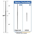 Muzata 10pack 44  Hollow Single Twist Baluster For 1 2  Square Metal Stair