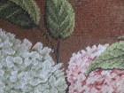 Gorgeous Aubusson Style Needlepoint Pillow Cover Green   Pink Hydrangeas Nwot