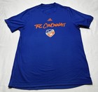 Fc Cincinnati Shirt Mens Medium Blue Orange Adidas Mls Short Sleeve Soccer Cincy