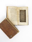 Pair Of Antique French Leather Books Hollowed Out As Secret Stash Boxes 6 5  Max
