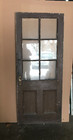 Antique Vtg Early Shabby Wood 33x78 Exterior 6 Lite Wavy Glass Door Old 1962-24b