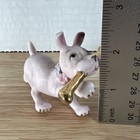 Walker Hagen Renaker Pink  Gold Bisque Dog With Gold Bone 