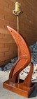 Vintage Mcm Wood Gravel Boomerang Lamp Mid Century Modern Lighting Atomic 50s