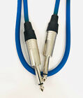 5 Pack 1 4  Ts Mono Blue 20-inch Male To Male Instrument Audio Patch Cable 