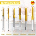6pcs Metric Tap Set With Tap Wrench For Metal  M2 Hss Thread Tap M2 To M6