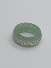 Vintage Sterling Nf China Green Jade Greek Key Size 6
