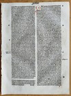 Josua - Original Incunable Leaf Biblia Latina Amerbach Basel - 1491