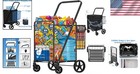 Portable Utility Cart With Waterproof Bag And 360   Maneuverability For Groceries